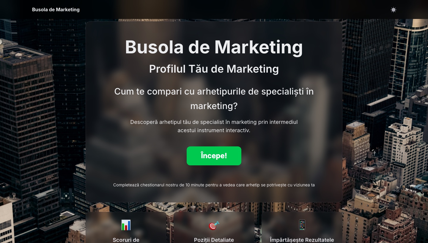 Captură din Busola de Marketing